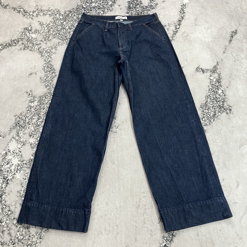 Abercrombie & Fitch Curve Love Ultra Loose Low Rise Jeans Dark Wash Sz 29 Long